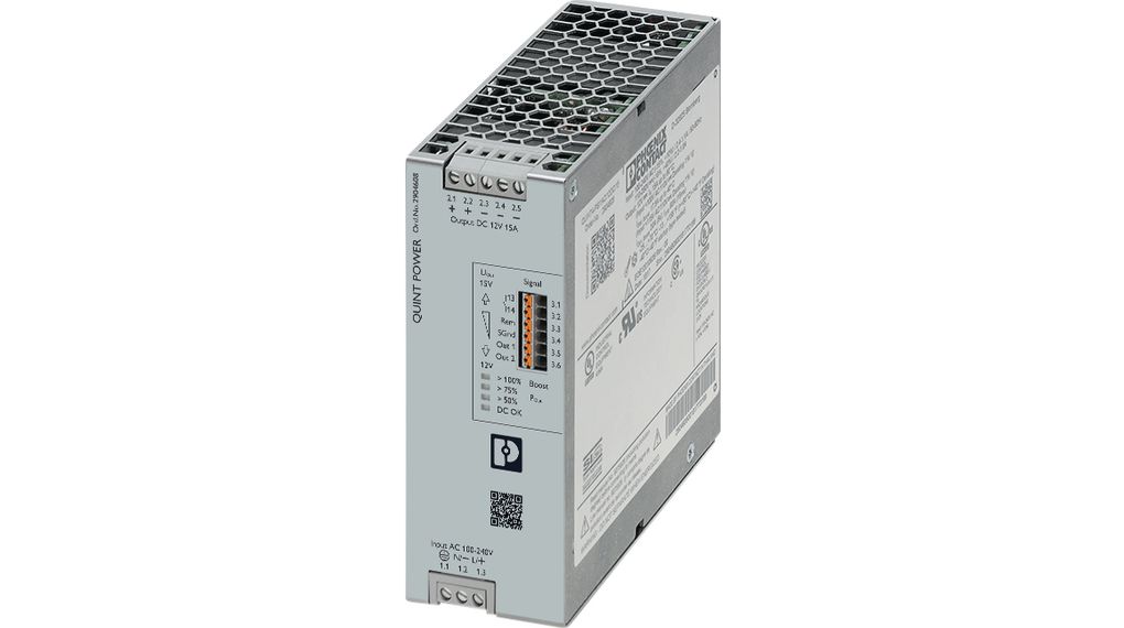 DIN Rail Mount Power Supply 12V 15A 180W Adjustable IP20 QUINT4 PS